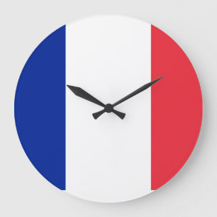 Flag of France Große Wanduhr