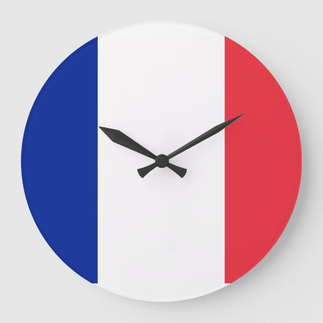 Flag of France Große Wanduhr (Vorderseite)