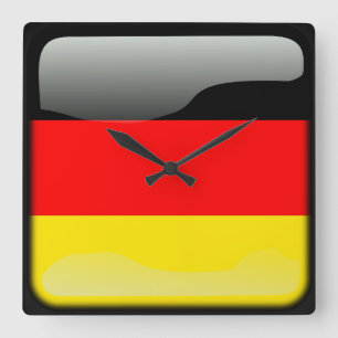Flag of Germany Quadratische Wanduhr