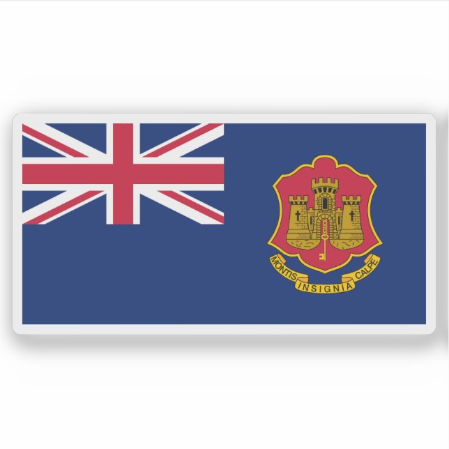 Flag of Gibraltar, British Overseas Territory Aufkleber (Vorderseite)