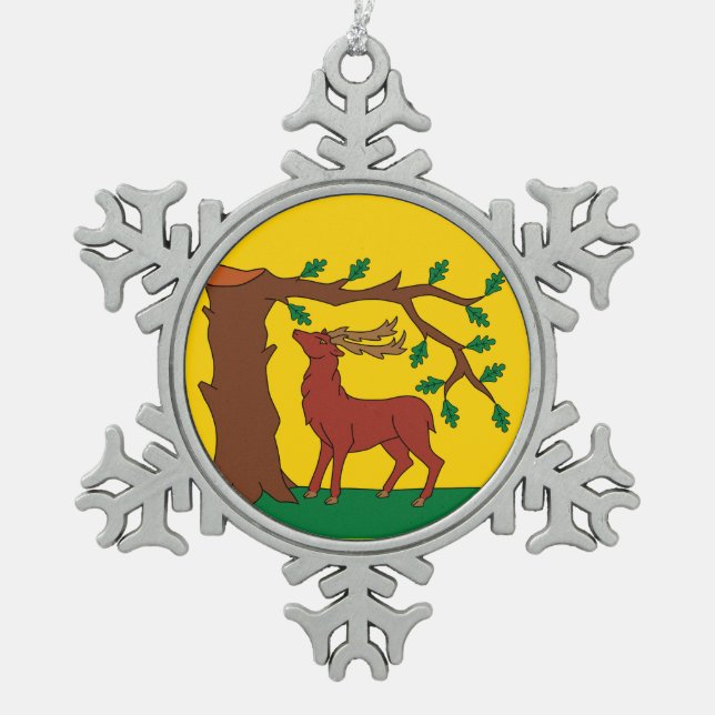 Flag of historic county of Berkshire  Schneeflocken Zinn-Ornament (Vorderseite)