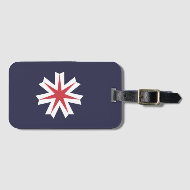Flag of Hokkaido Prefecture, Japan Gepäckanhänger (Vorderseite (Horizontal))