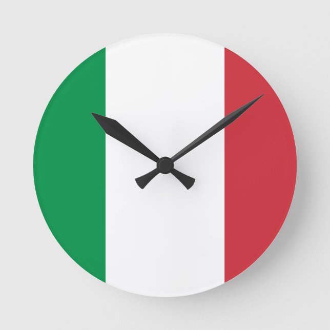 Flag of Italy Runde Wanduhr (Vorderseite)