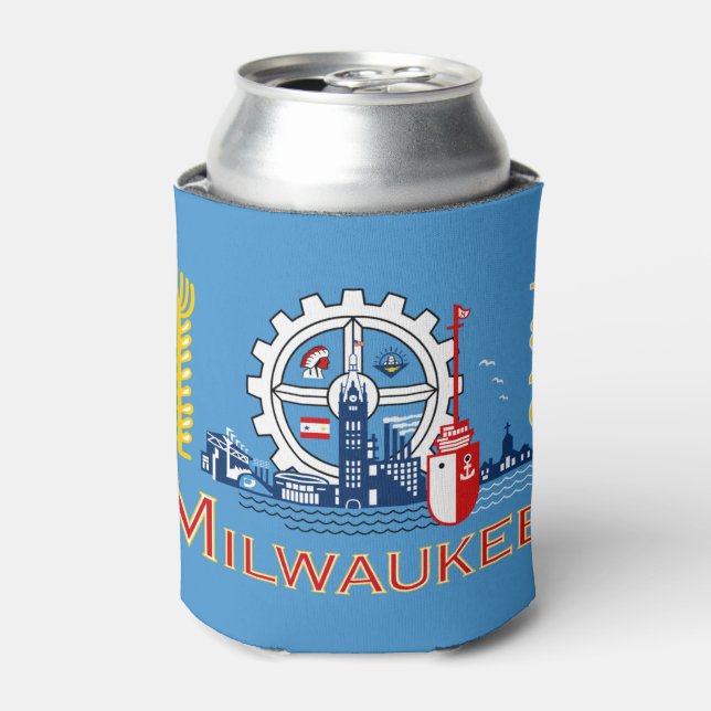 Flag of Milwaukee, Wisconsin Dosenkühler (Kanne Vorderseite)