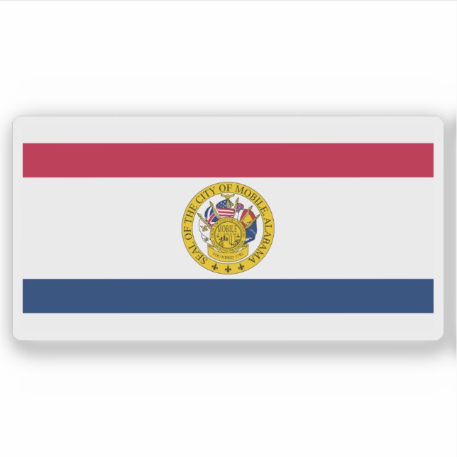 Flag of Mobile, Alabama, USA Aufkleber (Vorderseite)