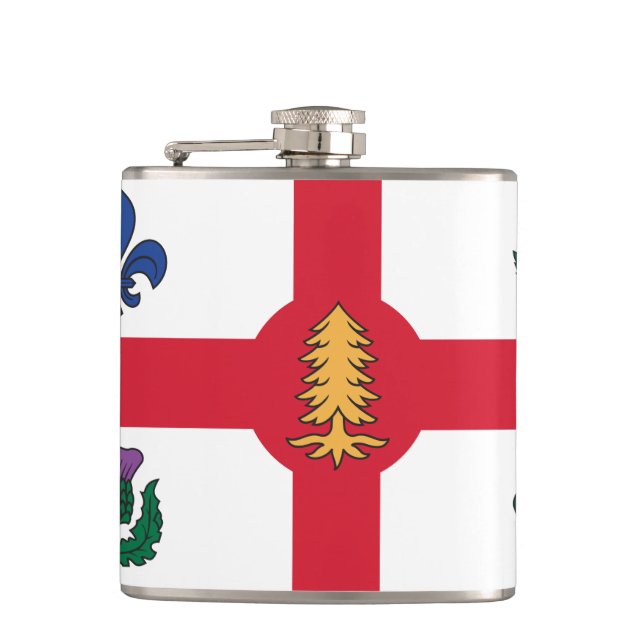 Flag of Montreal, Quebec Flask Flachmann (Vorderseite)