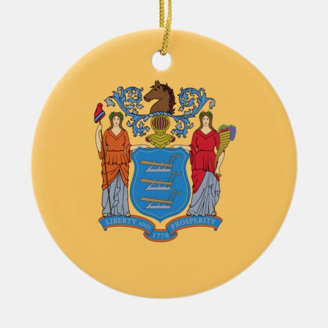 Flag of New Jersey Keramik Ornament (Vorne)