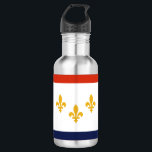 Flag of New Orleans, Louisiana Stainless Steel Wat Edelstahlflasche<br><div class="desc">Water Bottle with flag of city of New Orleans,  Louisiana; white flag with red and blue stripes and three golden fleur-de-lys</div>