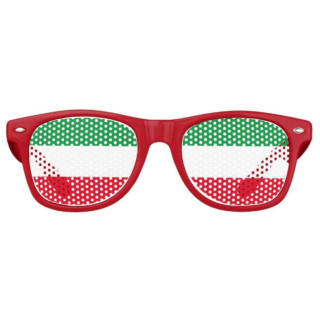 Flag of North-Rhine Westphalia Retro Sunglasses Partybrille (Vorderseite)