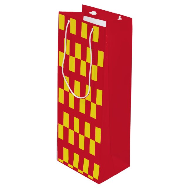 Flag of Northumberland Wine Gift Bag Geschenktüte Für Weinflaschen (Vorderseite Schrägansicht)