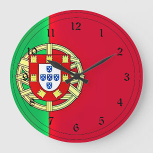 Flag of Portugal Große Wanduhr