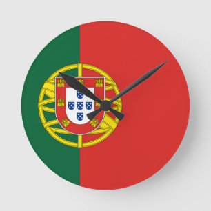Flag of Portugal Runde Wanduhr