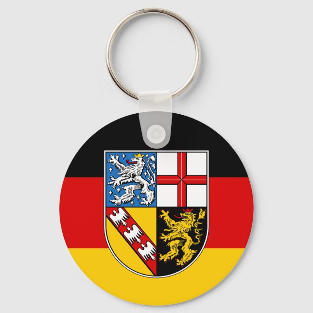 Flag of Saarland Keychain Schlüsselanhänger (Vorderseite)