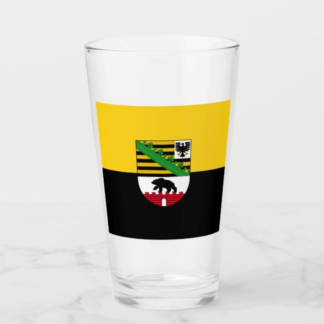Flag of Saxony-Anhalt Glass Glas (Vorderseite)