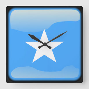 Flag of Somalia Quadratische Wanduhr