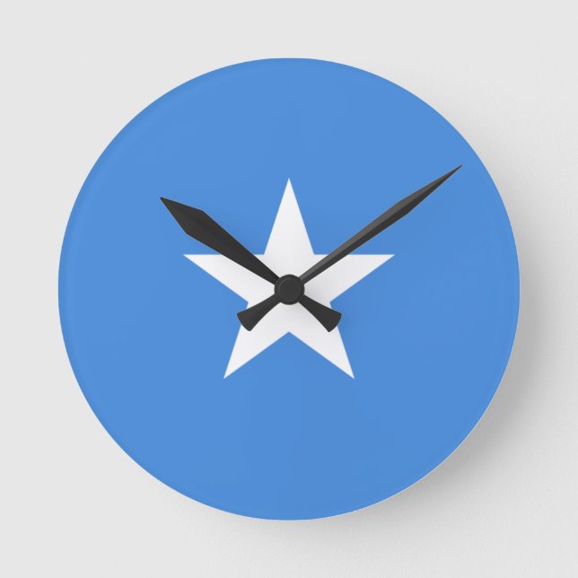 Flag of Somalia Wall Clock Runde Wanduhr (Vorderseite)