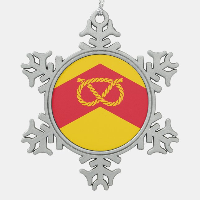 Flag of Staffordshire, Schneeflocken Zinn-Ornament (Vorderseite)