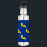 Flag of Sussex Stainless Steel Water Bottle Edelstahlflasche<br><div class="desc">Water Bottle with a flag of historic county of Sussex,  in England,  Great Britain; blue flag with six gold martlets</div>