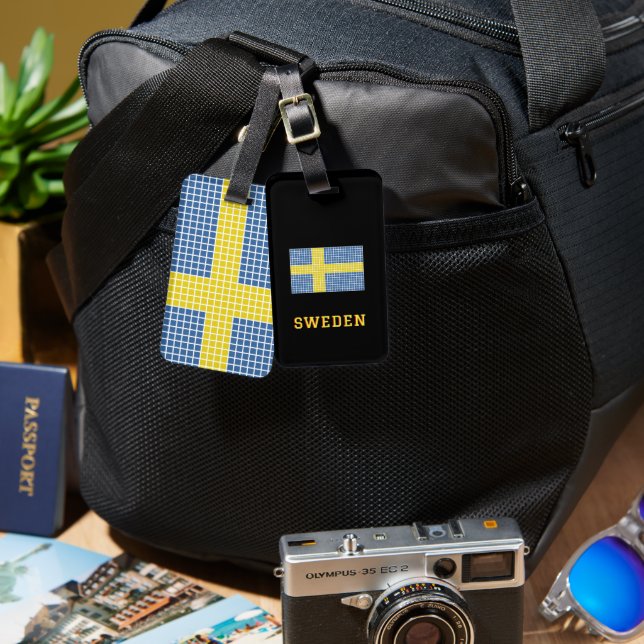 Flag of Sweden Luggage Tag Gepäckanhänger (Vorderseite & Rückseite)