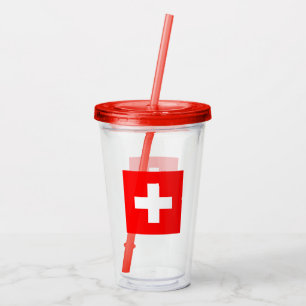 Flag of Switzerland Schweiz Suisse Acryltrinkbecher