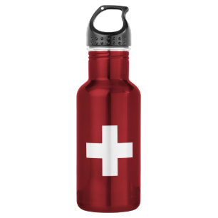 Flag of Switzerland – Schweiz – Suisse – Svizzera Edelstahlflasche