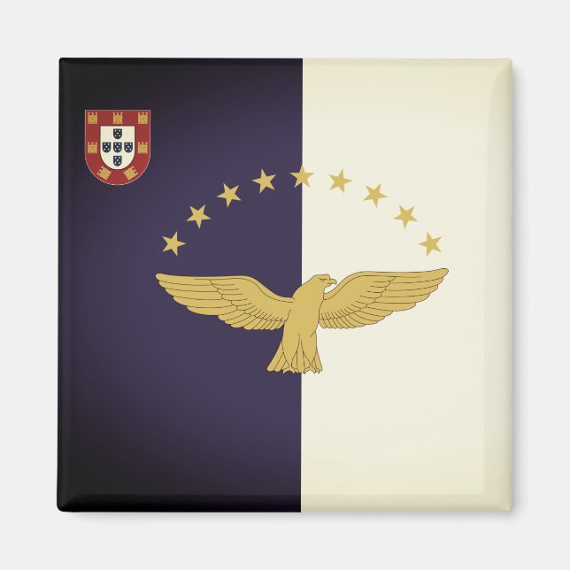 Flag of the Azores, Portugal Magnet (Vorne)