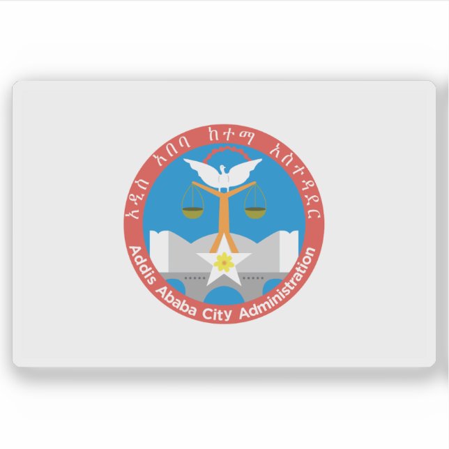 Flag of the city of Addis Ababa, Ethiopia Aufkleber (Vorderseite)
