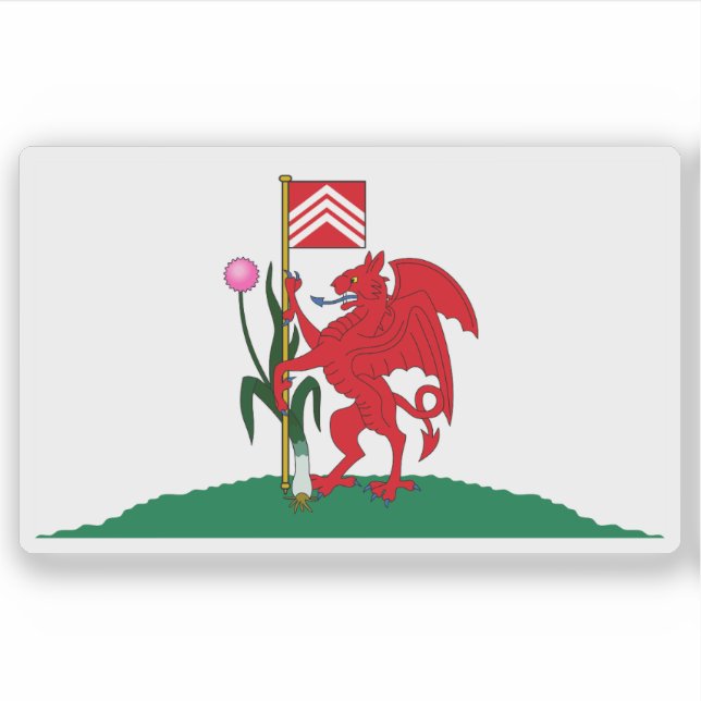 Flag of the city of Cardiff, Wales Aufkleber (Vorderseite)