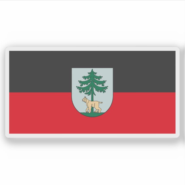 Flag of the city of Jēkabpils, Latvia Aufkleber (Vorderseite)