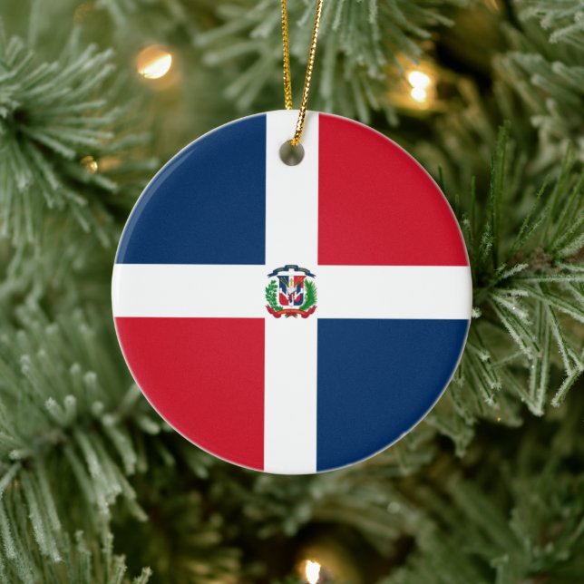 Flag of the Dominican Republic Keramik Ornament (Baum)
