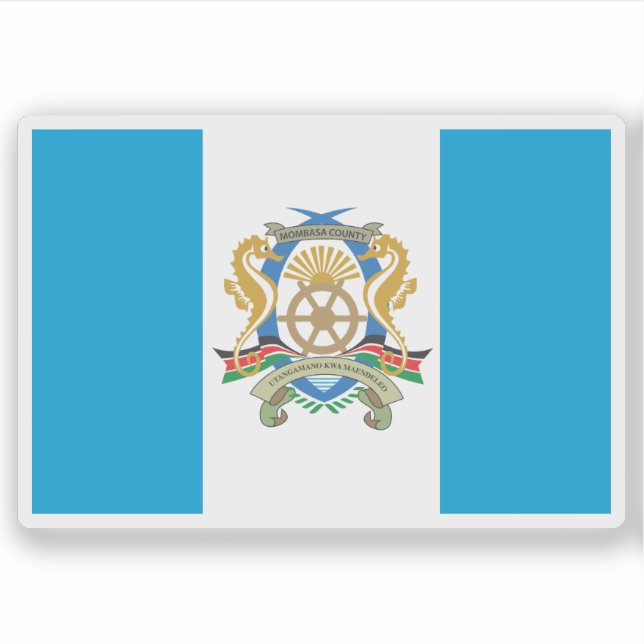 Flag of the Mombasa County, the Republic of Kenya Aufkleber (Vorderseite)