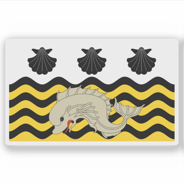 Flag of the town of Poole, England Aufkleber (Vorderseite)