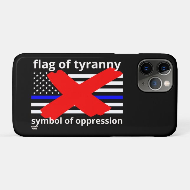 "FLAG OF TYRANNY" Blaue Linie Flagge Polizeiflagge Case-Mate iPhone Hülle (Rückseite (Horizontal))