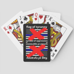 "FLAG OF TYRANNY" Blaue Linie Flagge Polizeiflagge Spielkarten