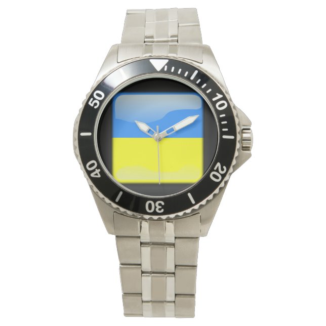 Flag_of_Ucraine Wrist Watch Armbanduhr (Vorderseite)