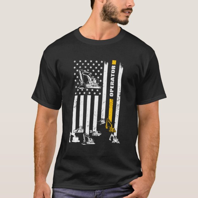 Flag-Operator mit starker Ausrüstung T-Shirt (Vorderseite)