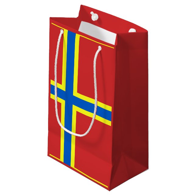 Flag Orkney Small Gift Bag Kleine Geschenktüte (Vorderseite Schrägansicht)
