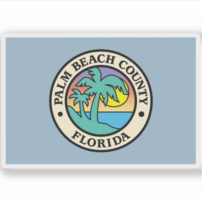 Flag Palm Beach Landkreis, Florida Aufkleber (Vorderseite)