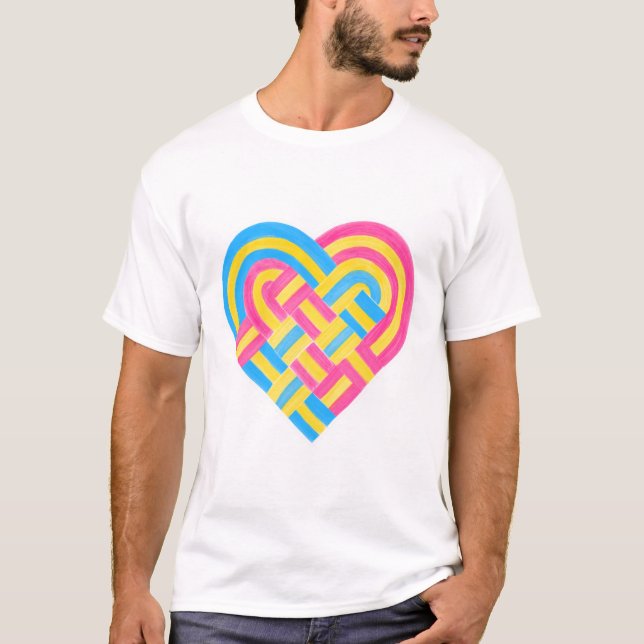 Flag Pansexual Pan Pride Rosa Gelb T-Shirt (Vorderseite)