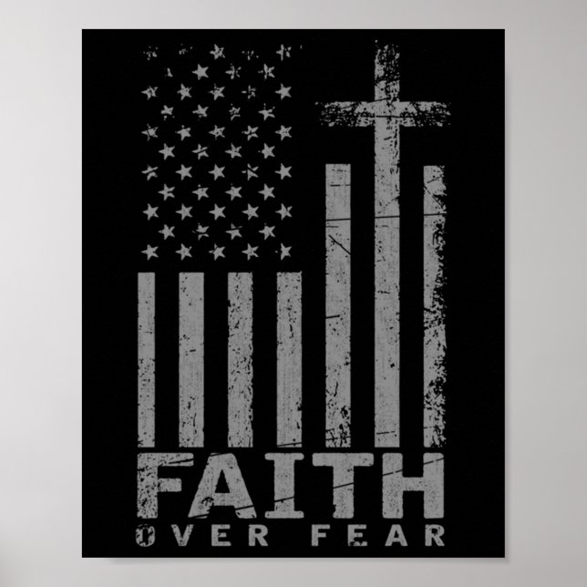 Flag Patriotic American Gift Faith over Feest P Poster (Vorne)