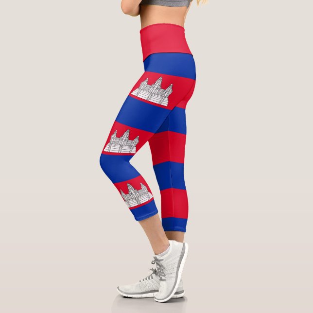 Flag Patriotic Kambodscha Capri Leggings (Links)