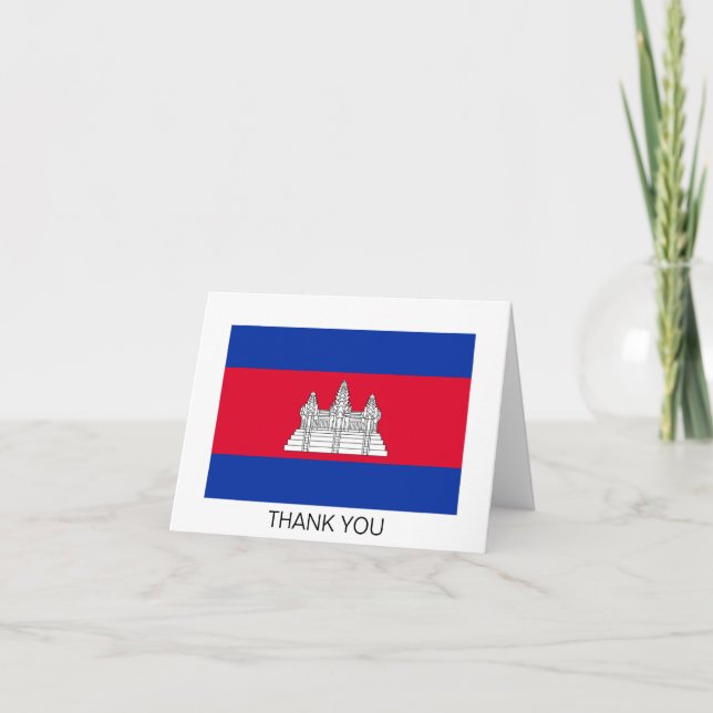 Flag Patriotic Kambodscha Dankeskarte (Vorderseite)