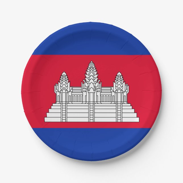 Flag Patriotic Kambodscha Pappteller (Vorderseite)