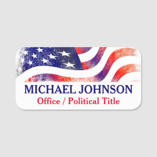 Flag Patriotic Political Campaign USA Namensschild