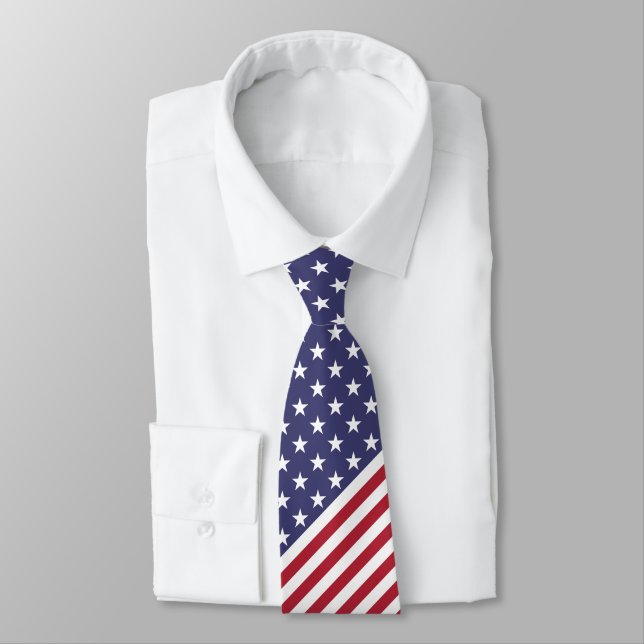 Flag Patriotic Red White Blue US Flagge Krawatte (Gebunden)