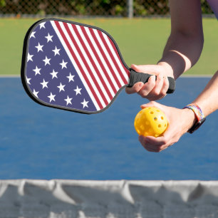 Flag Patriotic Red White Blue US Flagge Pickleball Schläger