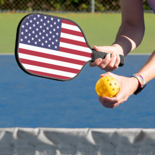 Flag Patriotic Red White Blue US Flagge Pickleball Schläger