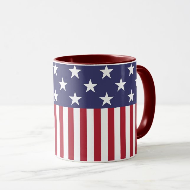 Flag Patriotic Red White Blue US Flagge Tasse (VorderseiteRechts)