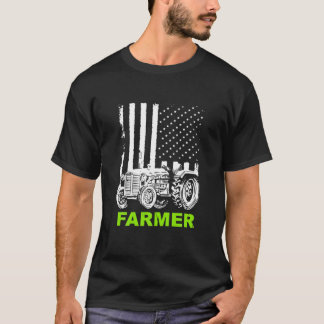 Flag Patriotischer Bauer mit Traktor für Männer Fr T-Shirt