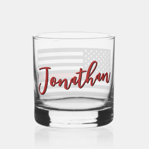 Flag "personalisierter Feuerwehrmann mit dünner ro Whiskyglas